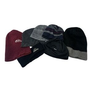 Assorted Beanie and Headband Set Adidas, Reebok, Quiksilver | Cozy Knit Beanies